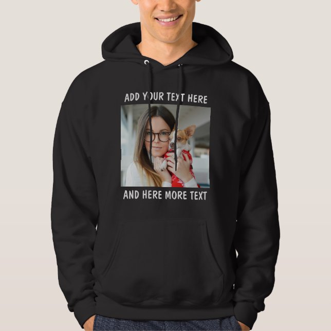 Custom Photo and Text Or Name Hoodie (Front)