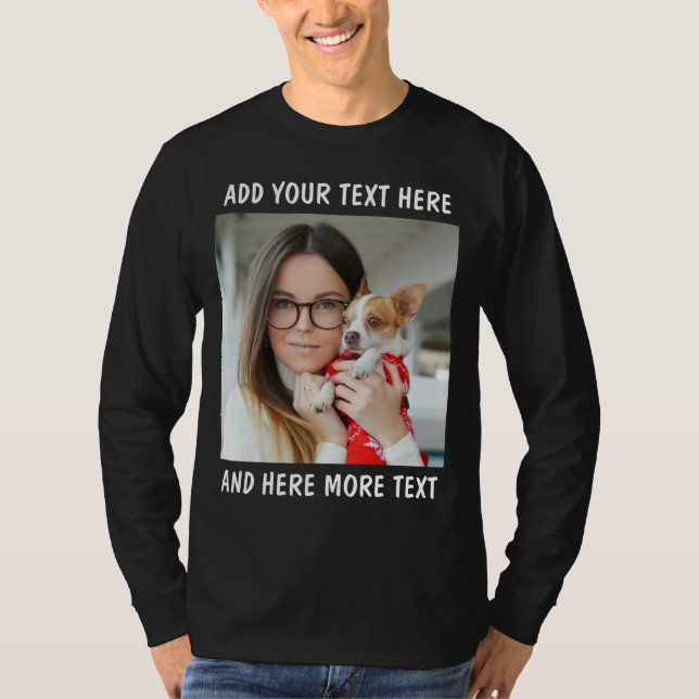 Custom Photo and Text Or Name  T-Shirt (Front)