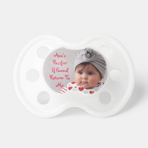 Custom Photo and Text Pacifier