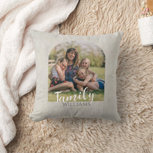 custom photo and text pale taupe minimalist    throw pillow (Blanket)