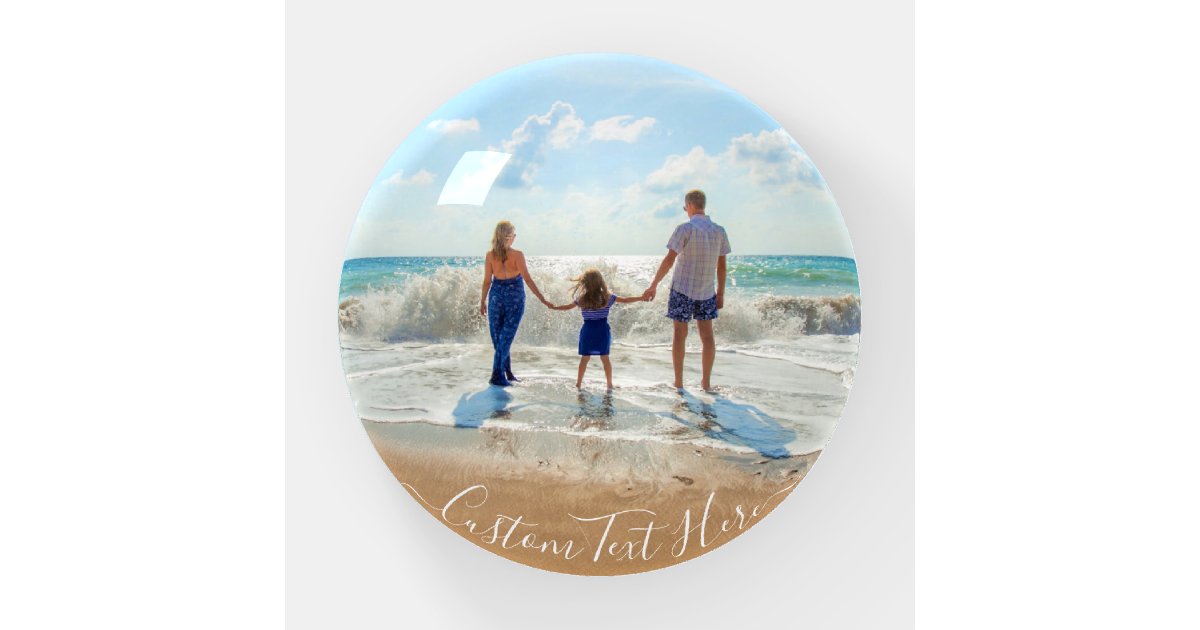 Typography Paperweight Custom Photo and Text Paperweight Your Own Design | Zazzle