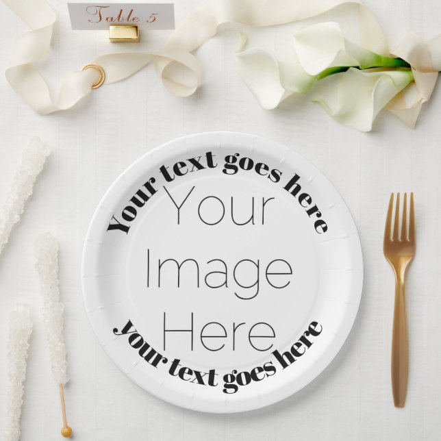 Custom Photo and text party function  Paper Plates (Wedding)