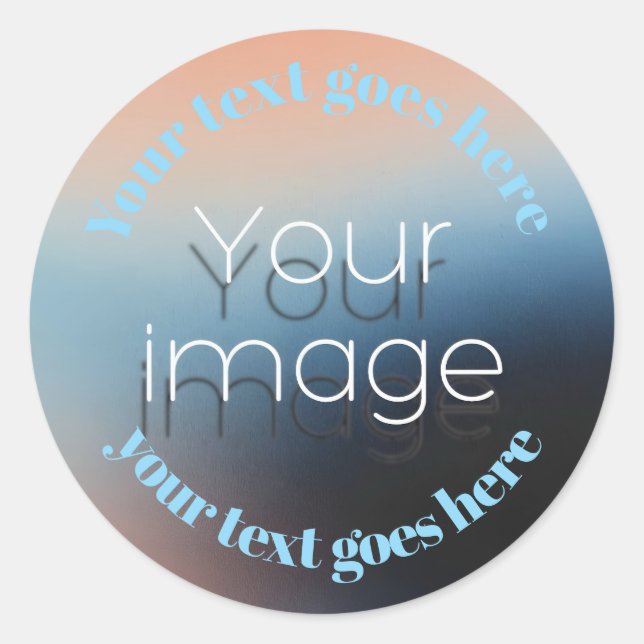 Custom Photo and text party function round Classic Round Sticker (Front)