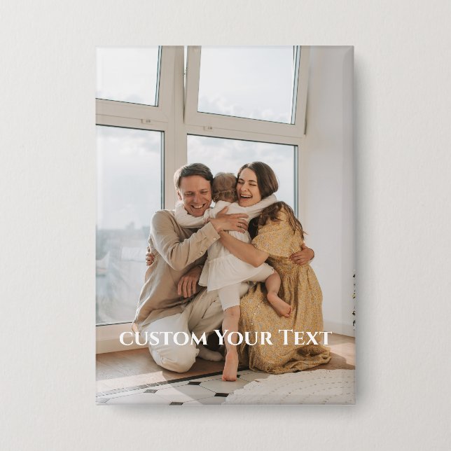 Custom photo and text Personalized Button (Front)