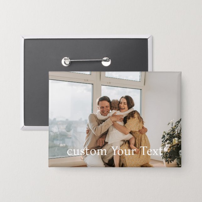 Custom photo and text Personalized Button (Front/Back)