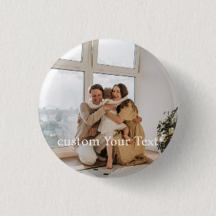Custom photo and text Personalized Button