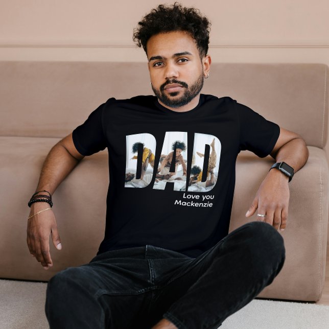 Custom Photo And Text Personalized Dad T-Shirt (Custom Photo And Text Personalized Dad T-Shirt by Ricaso. Add 3 photographs, fathers day ideas)