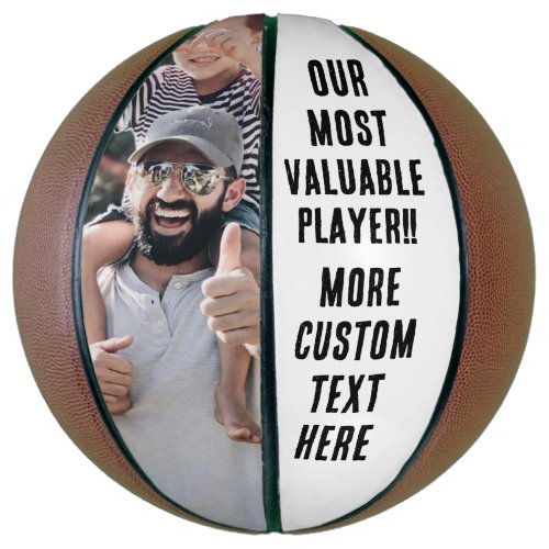 Custom Photo and Text Personalized Fathers Day Basketball