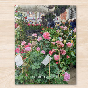 Custom Photo And Text Personalized Floral Jigsaw Puzzle