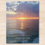 Custom Photo And Text Personalized  Jigsaw Puzzle<br><div class="desc">This jigsaw puzzle is printed with a sunset,  photographed in the south of France.
It is customizable,  you can upload your photo and add a name or inspirational quote.</div>