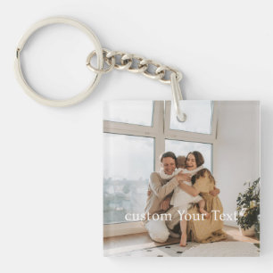 Custom photo and text Personalized Keychain