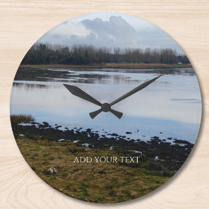 Custom Photo And Text Personalized Landscape  Large Clock