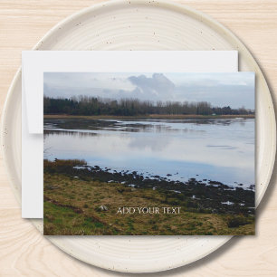 Custom Photo And Text Personalized Landscape  Note Card