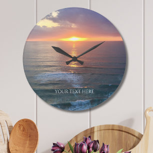 Custom Photo And Text Personalized Large Clock