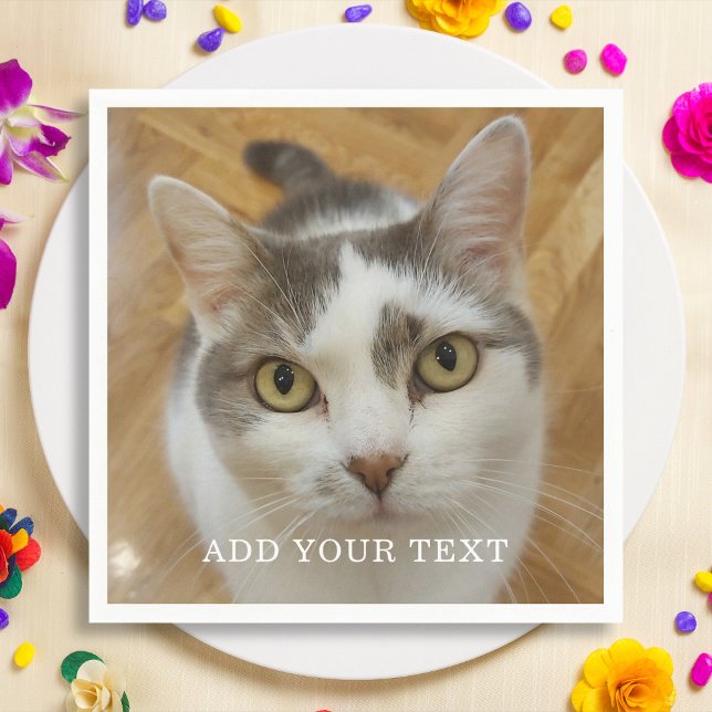 Custom Photo And Text Personalized Paper Napkins (Creator Uploaded)