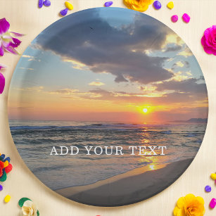 Custom Photo and Text Personalized Paper Plates