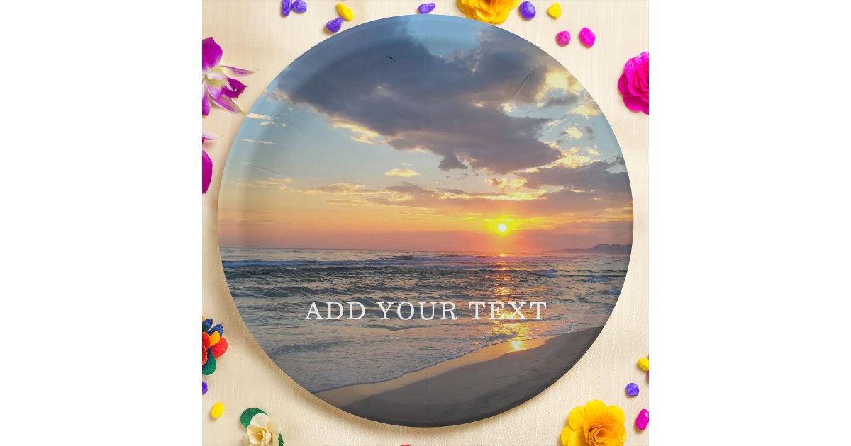 Custom Photo and Text Personalized Paper Plates | Zazzle