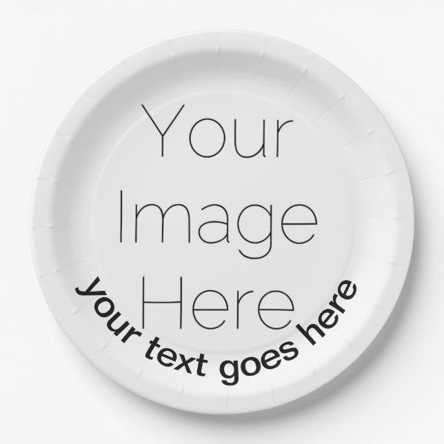 custom photo and text personalized party Paper Paper Plates (Front)