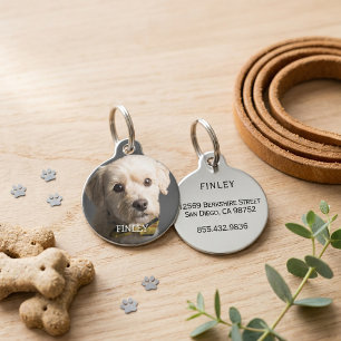 Custom Photo and Text Personalized Pet ID Tag