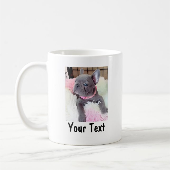 Custom Photo and Text Personalized Pet Lover Coffee Mug (Left)