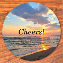 Custom Photo and Text Personalized Round Paper Coaster