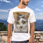 Custom Photo And Text Personalized T-Shirt<br><div class="desc">Upload your photo, add a name or text, and easily create your personalized photo t-shirt. Click CUSTOMIZE to change the text color. You can TRANSFER this DESIGN on other Zazzle products and adjust it to fit most of the Zazzle items. You can also click CUSTOMIZE FURTHER to add, delete or...</div>