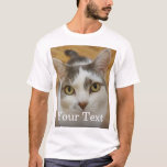 Custom Photo And Text Personalized T-Shirt<br><div class="desc">Upload your photo, add a name or text, and easily create your personalized photo t-shirt. Click CUSTOMIZE to change the text color. You can TRANSFER this DESIGN on other Zazzle products and adjust it to fit most of the Zazzle items. You can also click CUSTOMIZE FURTHER to add, delete or...</div>