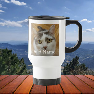 Custom Photo and Text Personalized Travel Mug