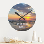 Custom Photo And Text Personalized Wall Clock<br><div class="desc">Upload a photo, add text, and easily create your personalized photo wall clock. Click CUSTOMIZE to change the text color. You can TRANSFER this DESIGN on other Zazzle products and adjust it to fit most of the Zazzle items. Standard Studio designs are made in high-resolution vector graphics for a professional...</div>