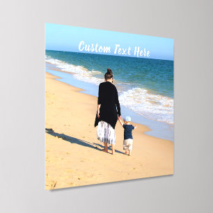 Custom Photo and Text Personalized Your Own Design Peel And Stick Photo Tile