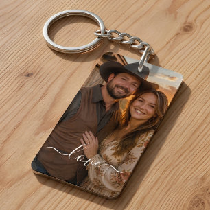 Custom Photo and Text Photo Collage Keychain