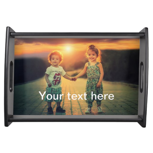 Custom Photo and Text Serving Tray (Front)