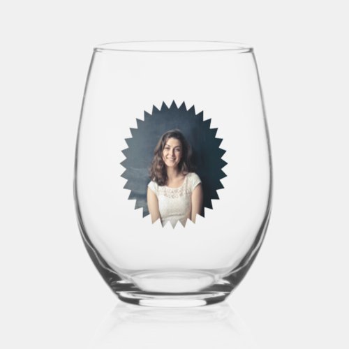 Custom Photo and Text Stemless Wine Glass