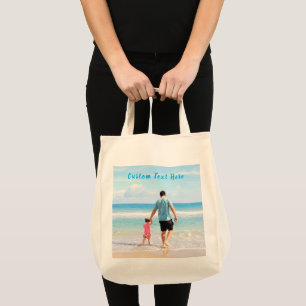 Custom Photo and Text Tote Bag Your Own Design