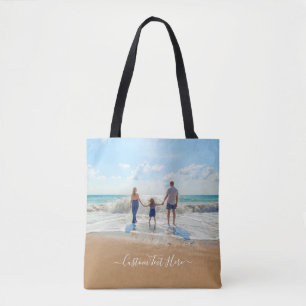 Custom Photo and Text Tote Bag Your Own Design