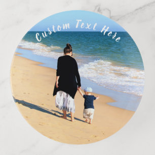Custom Photo and Text Trinket Tray Personalized
