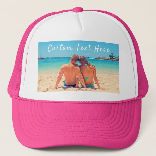 Custom Photo and Text Trucker Hat Your Photo Gifts (Front)