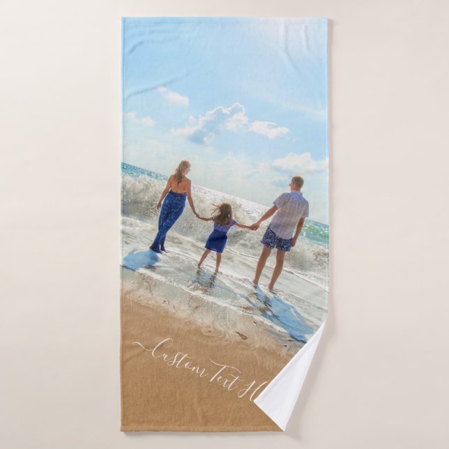 Custom Photo and Text - Unique Your Own Design  Bath Towel (Bath Towel)