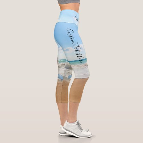 Custom Photo and Text _ Unique Your Own Design _   Capri Leggings