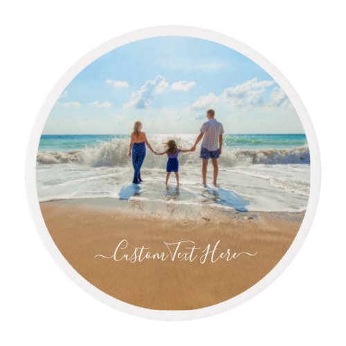 Custom Photo and Text _ Unique Your Own Design Edible Frosting Rounds