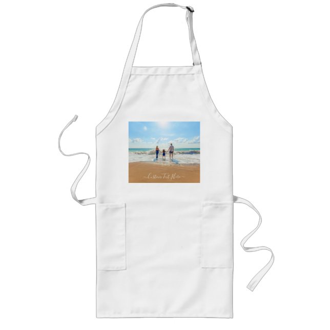Custom Photo and Text - Unique Your Own Design -   Long Apron (Front)