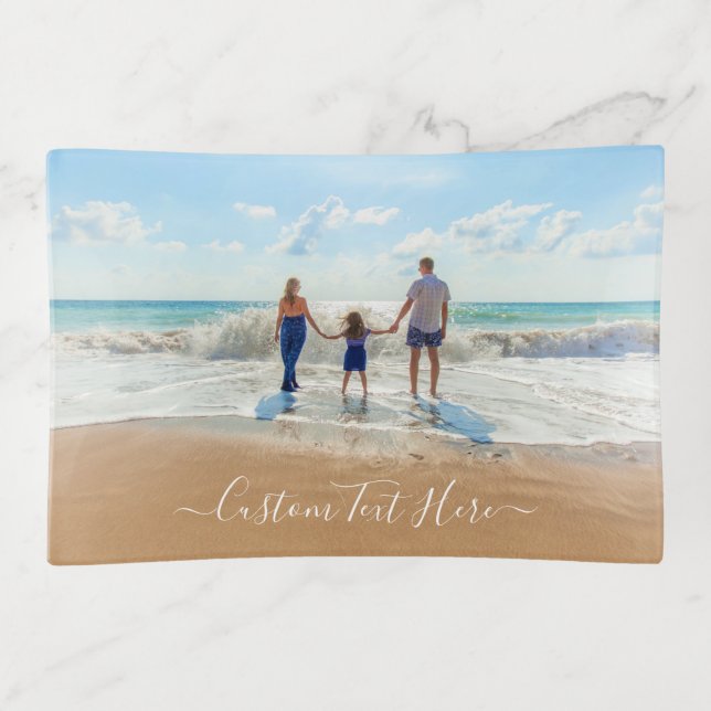 Custom Photo and Text - Unique Your Own Design  Trinket Tray (Front)