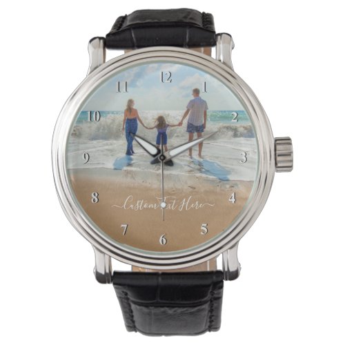 Custom Photo and Text _ Unique Your Own Design  Watch