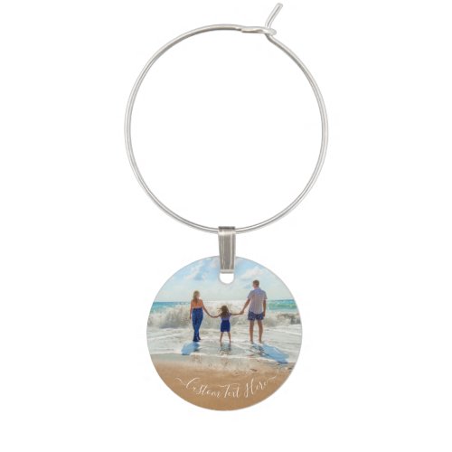 Custom Photo and Text _ Unique Your Own Design  Wine Charm