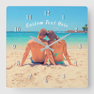 Custom Photo and Text Wall Clock