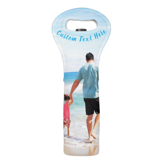 Custom Photo and Text Wine Bag Personalized (Front)