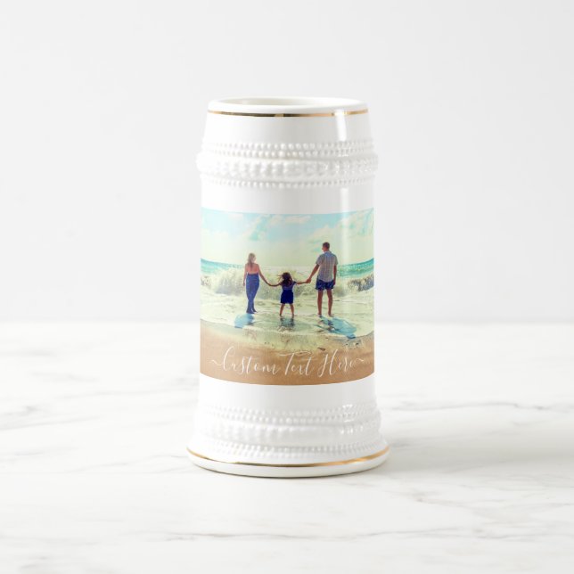 Custom Photo and Text Your Own Design Beer Stein (Center)