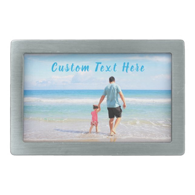 Custom Photo and Text - Your Own Design - Best DAD Belt Buckle (Front)
