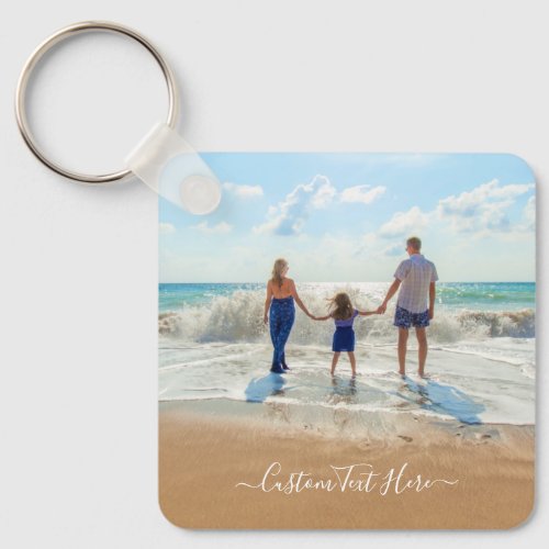 Custom Photo and Text Your Own Design Best Family Keychain