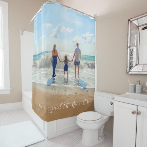 Custom Photo and Text Your Own Design  Best Family Shower Curtain
